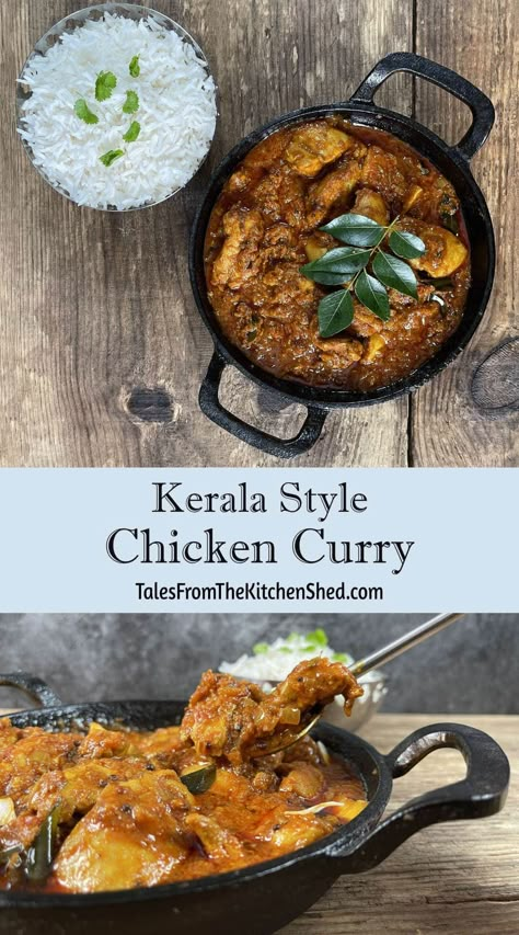 Kerala Style Chicken Curry (Nadan Kozhi) Kerala Chicken Curry, Creamy Coconut Curry, Curry Recipes Easy, Chicken Dishes Easy, Curry Recipes Indian, Kerala Food, Easy Chicken Curry, India Food, Curry Sauce