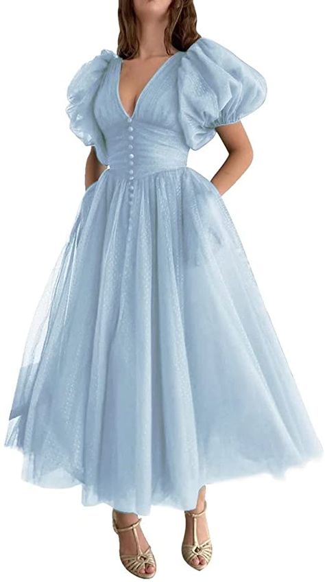 Plus Size Fairycore, Plus Size Goddess, 1980s Prom, Prom Dresses Tulle, Dresses Pastel, Sleeve Prom Dresses, Tea Length Prom Dress, Bridesmaid Dresses Ideas, Sparkly Prom Dresses