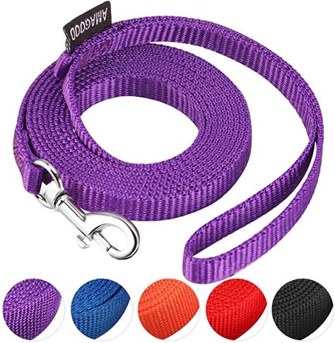 Amazon.com : AMAGOOD 6 FT Puppy/Dog Leash, Strong and Durable Traditional Style Leash with Easy to Use Collar Hook, Dog Lead Great for Small and Medium and Large Dog(Purple, 3/8" x 6 Feet) : Kitchen & Dining Cinderella 2021, Cat Lead, Dog Leash Training, Cat Leash, Purple Animals, Dog Brain, Best Dog Training, Pet Leashes, Great Cat