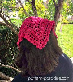 Bobble Kerchief C Kerchief Headband, Kerchief Pattern, Crochet Kerchief, Bandeau Au Crochet, Crochet Bandana, Confection Au Crochet, Crocheted Hat, Crochet Hair Accessories, Shawl Crochet