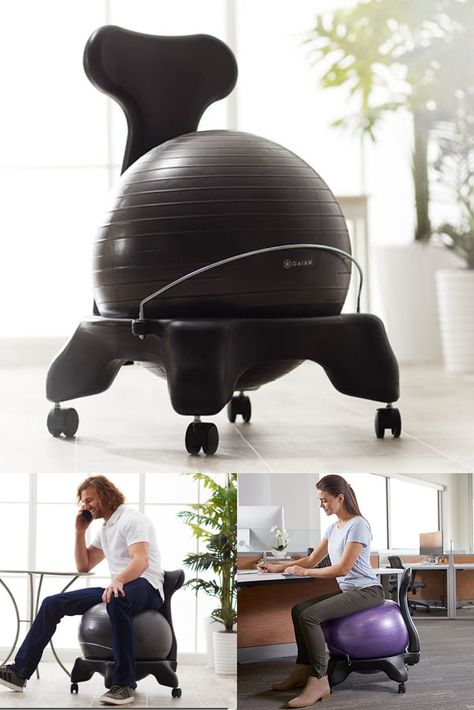 Gaiam Classic Balance Ball Chair – Exercise Stability Yoga Ball Premium Ergonomic Chair for Home and Office Desk with Air Pump, Exercise Guide and Satisfaction Guarantee Balance Ball Chair, Chair Exercise, Most Comfortable Office Chair, Ball Pump, Balance Ball, Chair Exercises, Ball Chair, School Chairs, Stability Ball