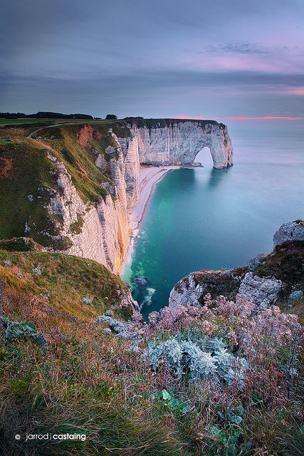 Cliffs of Etretat, Normandy, France. Etretat France, France Pictures, Rouen France, Normandy France, Voyage Europe, Sun Sets, France Travel, Wonderful Places, Vacation Spots