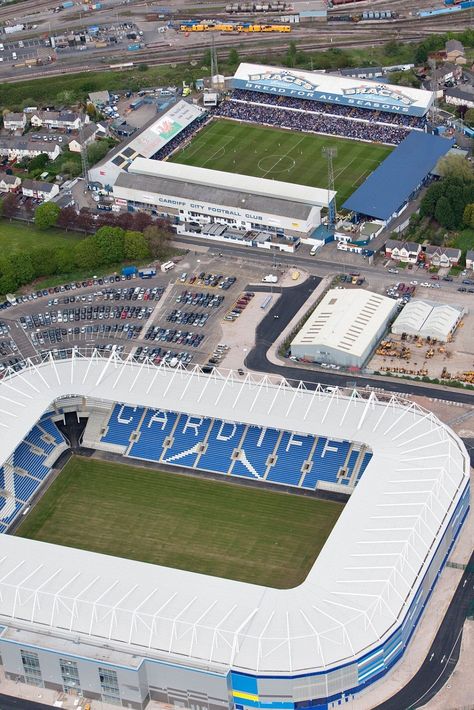 Cardiff City English Football Stadiums, Stadium Pics, Afc Wimbledon, Cardiff City Fc, Lost Forever, Baseball Park, Stadium Design, Olympic Stadium, Cardiff City