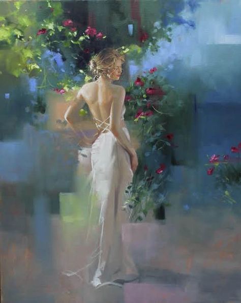 Richard S. JOHNSON, Art ✿ | Catherine La Rose ~ The Poet of Painting Richard S Johnson, Charles Dana Gibson, Weavers Art, Richard Johnson, Contemporary Expressionism, Art Courses, Romantic Art, Art Institute Of Chicago, Woman Painting