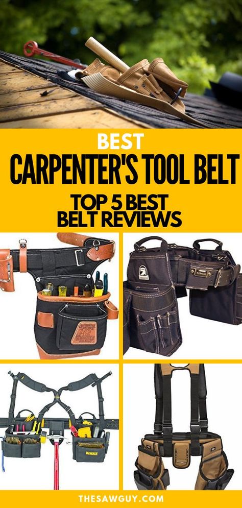 A tool belt is a carpenter's wingman, always assisting for a perfect alley oop. We did the homework so click on and check out some of our favorite carpenter’s belts before you seal the deal.  #thesawguy #carpenterstools #carpenterstoolbelt #toolguide #toolreview #carpentry101 #woodworking101 Carpenter Tool Belt, Best Belt, Occidental Leather, Advanced Woodworking Plans, Tools Bag, Alley Oop, Carpenter Tools, Carpenter Work, Outils De Menuiserie