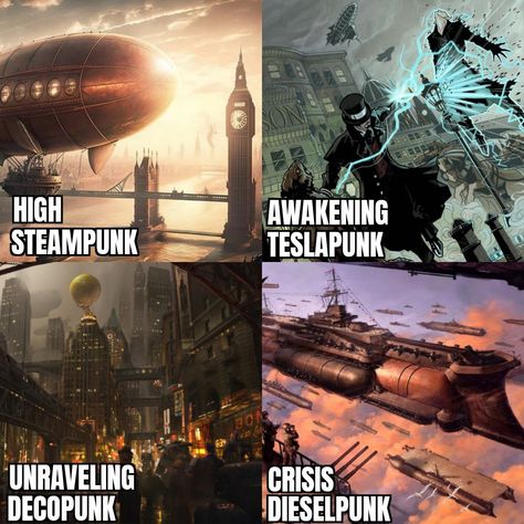 Sci Fi Steampunk, Steampunk Futuristic, Decopunk Character Design, Teslapunk Aesthetic, Cyberpunk Steampunk Aesthetic, Frostpunk Aesthetic, Dnd Sci Fi, Steampunk Setting, Dieselpunk Technology