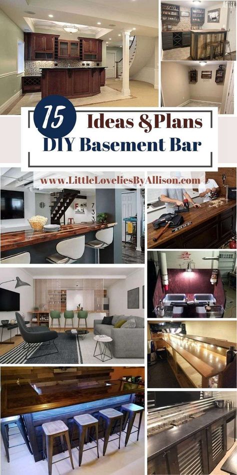 15 DIY Basement Bar Projects_ How To Build A Basement Bar Building A Bar Diy, Basement Bar Diy How To Build, How To Build A Basement Bar, Basement Bar Tv Wall, Small Bar Ideas For Home Basement, Building A Basement Bar, Basement Bar On A Budget, Basement Bars Diy, Bar Diy Basement