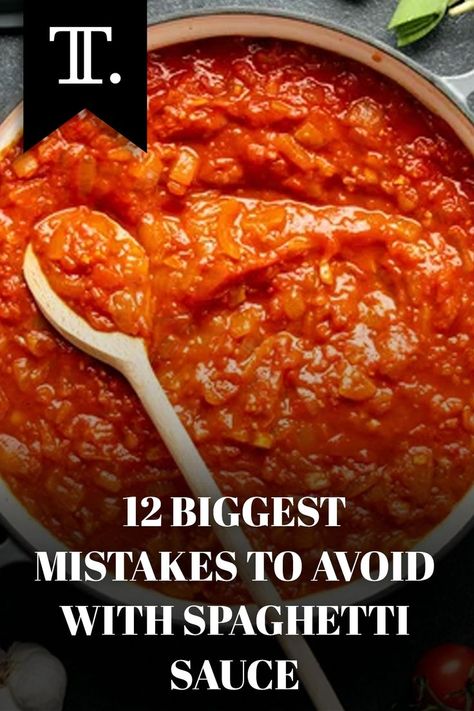 In recognition of the importance of a great sauce, let's talk about some mistakes to avoid with spaghetti sauce. #sauce #spaghetti #spaghettisauce #cooking Making Spaghetti Sauce, Bowl Of Spaghetti, Making Spaghetti, Best Spaghetti Sauce, Sauce Spaghetti, How To Make Spaghetti, Spaghetti Sauce Recipe, Spaghetti Recipes, Pesto Sauce