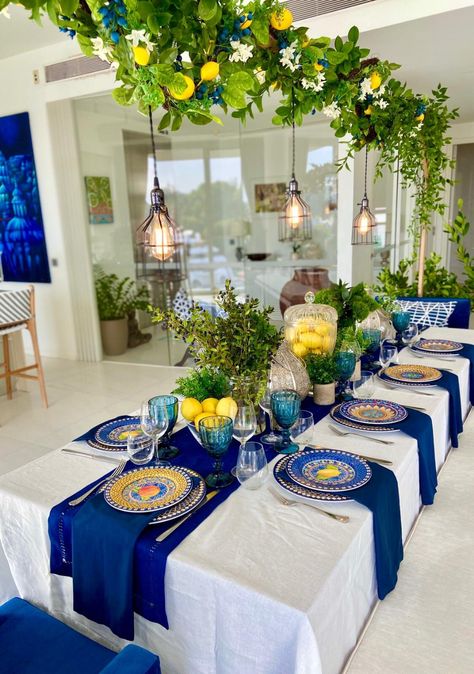 Capri Summer — ESTILO & CO Amalfi Party, Greek Birthday, Mediterranean Party, Greece Party, Capri Summer, Luca Birthday, Mediterranean Table, Lemon Themed Party, Themed Dinner Party