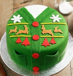 Xmas Cake Decorating, Ugly Christmas Sweater Cake, Fondant Christmas Cake, Winter Torte, Mini Christmas Cakes, Christmas Cakes Easy, Christmas Themed Cake, Mini Torte, Christmas Holiday Cake