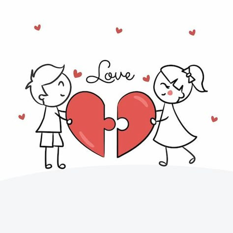 Happy Couple Illustration, Couple Illustration Cute, Girl And Boy Couple, Valentines Toppers, Valentine's Day Cakes, Cartoon Cupcakes, Valentine Drawing, Valentine Cartoon, Couple Clipart