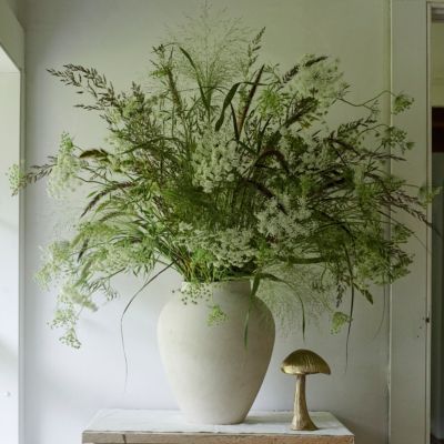 Vases + Objects: Vases and Objects - Terrain Green Floral Arrangements Centerpieces, Large Branch Arrangements, Winter Wedding Welcome Table, Greenery In Vases, Vase On Kitchen Island, Greenery In Vase, Large Vase With Flowers, Whimsical Floral Arrangements, Large Vase Arrangements