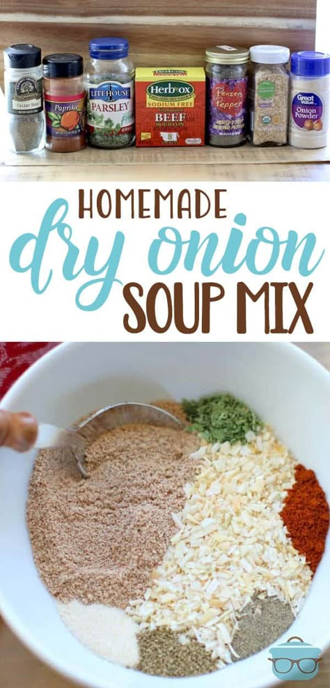 Homemade Dry Onion Soup Mix Recipe, Dry Onion Soup Mix Recipe, Dried Onion Soup Mix Recipes, Soup Onion, Onion Soup Mix Recipe, Dry Soup Mix, Homemade Dry Mixes, Food Homemade, Low Sodium Recipes