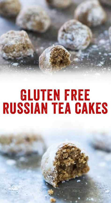 These gluten free Russian tea cakes are everyone's favorite cookies, made using almond flour and warm chai spices. They're always a hit! #glutenfree #russian #teacakes #cookies #teacakes #snowballs Russian Tea Cakes Gluten Free, Russian Tea Cakes Recipe, Russian Teacakes, Russian Tea Cookies, Using Almond Flour, Russian Tea Cakes, Chai Spices, A Couple Cooks, Russian Tea Cake