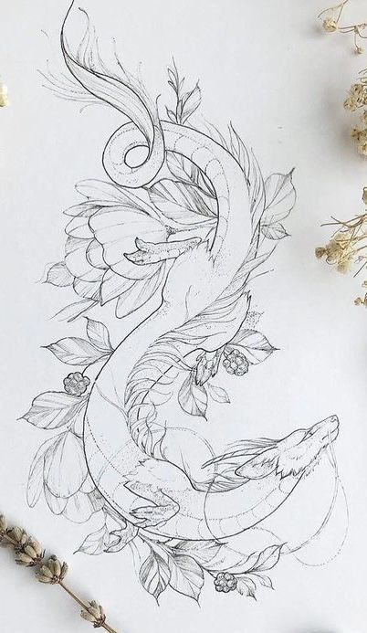 A Snake Tattoo, Ethereal Tattoos, Dragon Tattoo For Women, Dragon Sketch, Spiritual Tattoos, Dragon Tattoo Designs, Snake Tattoo, Spiritual Meaning, A Snake