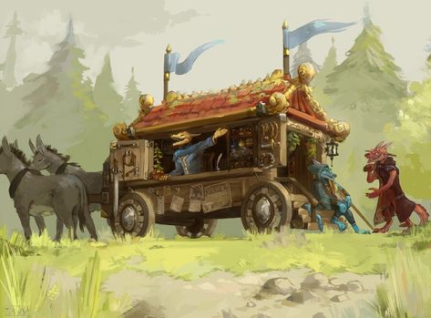 Merchant Caravan, Dnd Dragons, Fiction Idea, My Fantasy World, Smart Auto, D&d Dungeons And Dragons, Dungeon Master, Environment Concept Art, Character Creation