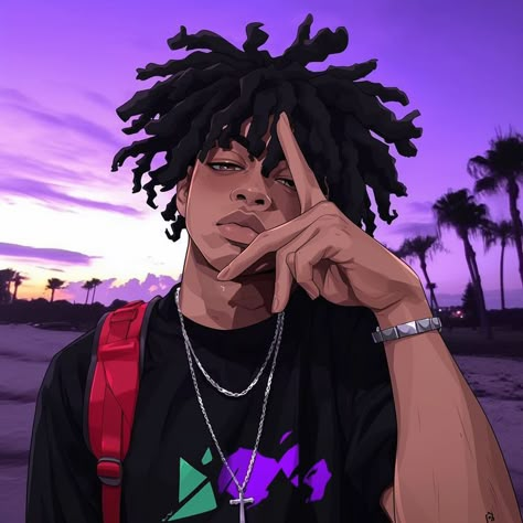 Dreadhead Pfp Anime, Cartoon Avatar Icon, Black Anime Guy Aesthetic, Black Anime Fanart, Anime Dreadhead, Boys Wallpaper Aesthetic, Black Anime Boy Pfp, Black Anime Guy Pfp, Black Boy Pfp