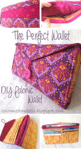 Diy Sac Pochette, Sewn Projects, Wallet Inspiration, Crafts Organization, Wallet Diy, Diy Purses, Sew Wallet, Purse Pattern, Diy Wallet