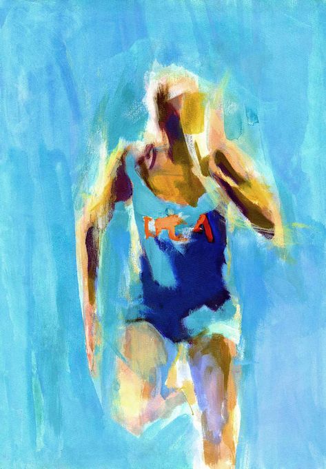 Art of Kuzma | Running Sport Painting, Running Drawing, Running Art, Aesthetic Notebook, Sports Painting, Baseball Posters, Art Landscapes, Mini Series, Gcse Art