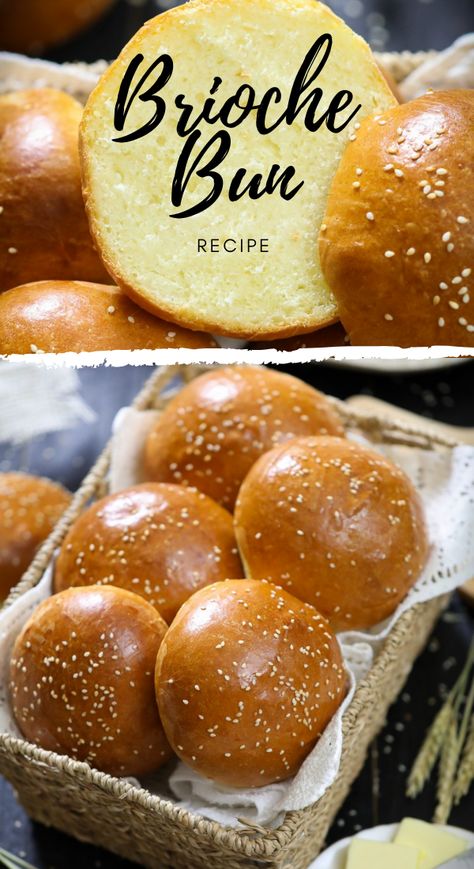 Hamburger Brioche Bun, Quick Brioche Buns, Best Brioche Bun Recipe, Yeast Burger Buns, Fluffy Burger Buns, Homemade Potato Buns, Fluffy Hamburger Buns Recipe, Best Burger Buns Recipe, Fast Burger Buns