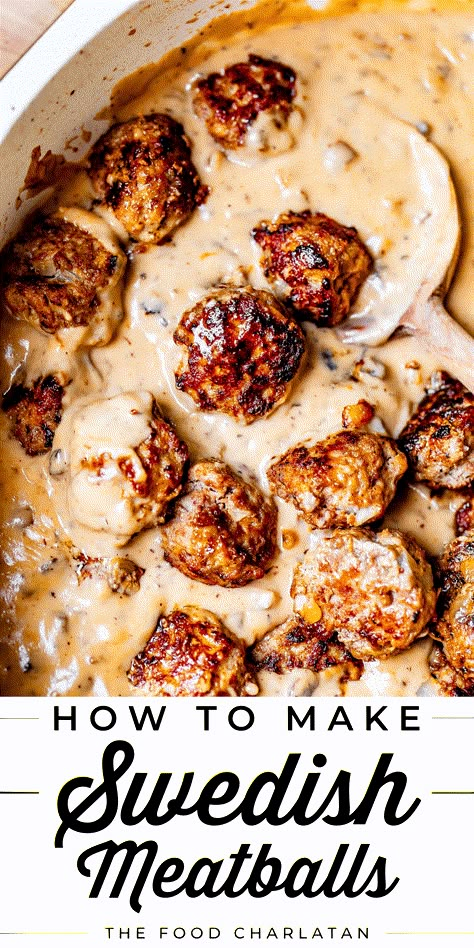 Easy Swedish Meatballs Recipe from The Food Charlatan European Food Recipes, Meat Ball Recipes, Easy Swedish Meatballs, Swedish Meatball Recipe, Easy Swedish Meatball Recipe, Spicy Meatball, Swedish Meatballs Recipe, Swedish Meatballs Easy, The Food Charlatan