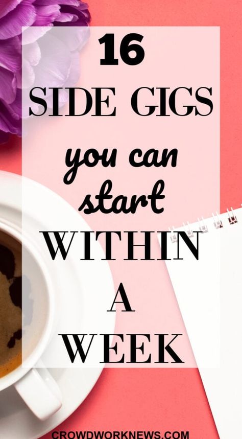 Are you searching for quick side hustles? Here is a well-researched list of 16 side gigs you can start within a week. They are easy to start and pay well. Get started now! Weekend Jobs, Follow Your Passion, Source Of Income, Freelance Writing Jobs, Side Gigs, Earn Extra Money, Online Tutoring, Freelance Writing, Start Now