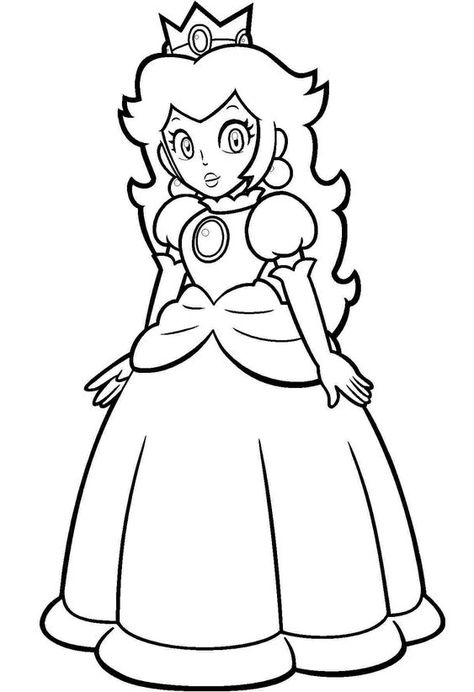 Beautiful Princess Peach from Super Mario Games Coloring Page - Free Printable Coloring Pages beecoloring #cutecats #cutelion #cutedrawing #awesomeoriolecoloringpage✏️ Princess Coloring Sheets, Mario Coloring, Merry Christmas Coloring Pages, Pikachu Coloring Page, Super Mario Coloring Pages, Printable Princess, Color For Kids, Princess Printables, Super Mario Games