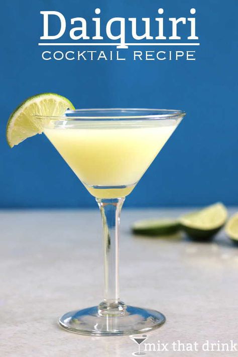 The Daiquiri is a simple classic cocktail recipe featuring rum, lime and a sweetener. This is the classic recipe, but feel free to tweak it as you like. Classic Daiquiri Recipe, Lime Cocktail Recipes, Best Rum Cocktails, Rum Cocktails Easy, Bbq Drinks, Daiquiri Recipe, Daiquiri Cocktail, Rum Cocktail Recipes, Classic Cocktail Recipes