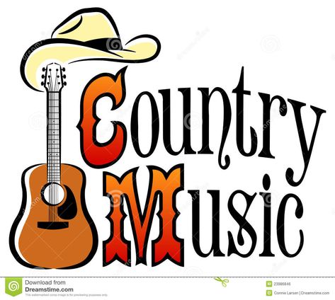 Logo-type illustration of the title Country Music with an acoustic guitar and a cowboy hat Music Clipart, Best Country Singers, Country Music Songs, Country Music Videos, Western Music, Music Stickers, Music Video Song, Music Pictures, Country Music Stars