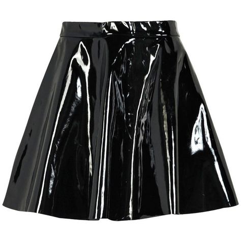 Boohoo Serena High Shine Patent Skater Skirt ($7) ❤ liked on Polyvore featuring skirts, bottoms, black, faldas, wet look skirt, shiny skirt, skater skirt, patent skirt and circle skirt Patent Leather Skirt, Skirt Circle, Shiny Skirts, Png Clothes, Circle Skirts, Skater Skirts, Catty Noir, Peplum Tops, Outfit Png