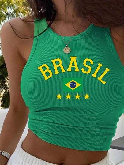 Racerback Outfit, Brazil Flag, Streetwear Shirts, Gym Clothes Women, Cherry Print, Summer Tank Tops, Printed Tank Tops, Kids Sleepwear, Racerback Tank Top