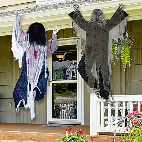 Amazon.com: JOYIN 2 Pack Halloween Climbing Zombies Wall Decoration, 35.4’’ Halloween Climbing Dead Zombie Decoration for Halloween Haunted House Prop Decor Halloween Outdoor, Yard Decoration Halloween Holiday Party : Patio, Lawn & Garden Zombie Halloween Decorations, Zombie Decorations, Decoration For Halloween, Mascaras Halloween, Haunted House Props, Hanging Ghosts, Halloween Haunted House, Dead Zombie, Halloween Zombie