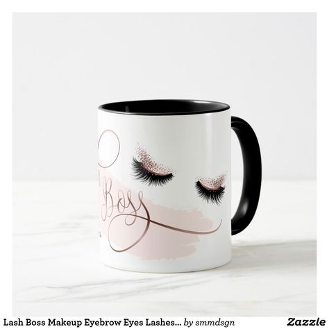 Lash Boss Makeup Eyebrow Eyes Lashes Rose Gold Mug Boss Makeup, Vanity Makeup Rooms, Lash Boss, Lashes Serum, Eye Lashes Extensions, Gold Mug, Tips For Black Women, Eyebrow Hacks, Eyes Lashes