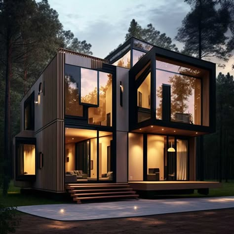 Luxury Container Homes, Shed Guest House, Container Homes Cost, Winter House Exterior, Prefab Container Homes, Container Home Designs, Container Home Ideas, Shipping Container Home Designs, Shipping Container House Plans