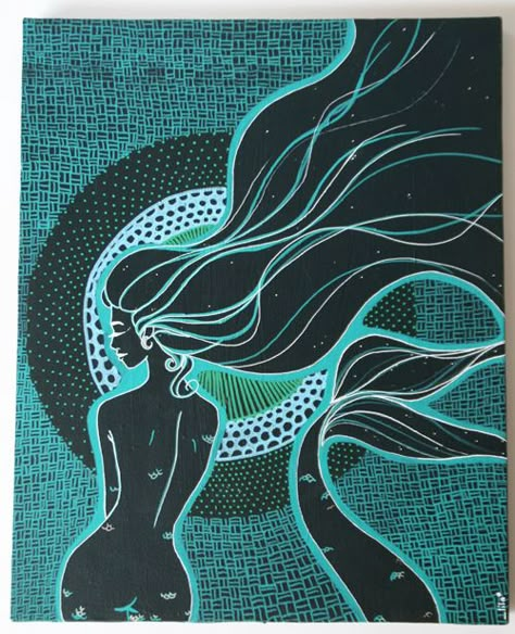 Mami Wata Goddesses, Beach Magic, Mermaid Mosaic, Water Spirits, Hair Fairy, Mami Wata, Pisces Girl, Siren Mermaid, Mermaid Fairy