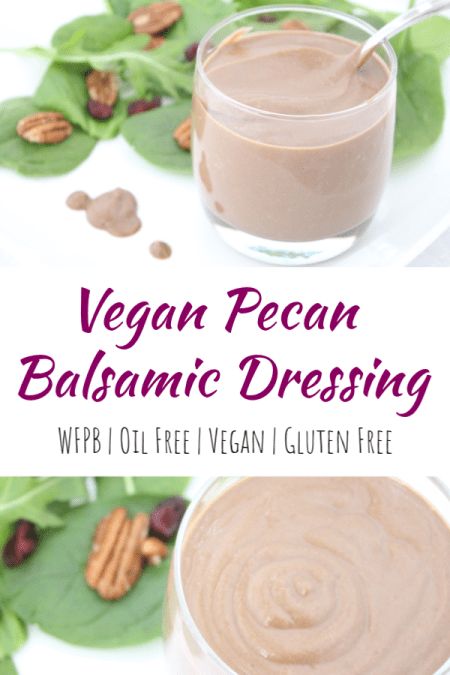 Oil Free Vegan Pecan Vinaigrette Dressing | Simply Plant Based Kitchen Wfpb Salad, Wfpb Sauces, Plant Based Dressing, Oil Free Salad Dressing, Nutritarian Diet, Vinaigrette Dressing Recipe, Vegan Pecan, Salad With Balsamic Dressing, Healthy Dressing