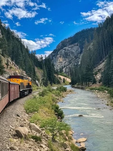 Proud To Be Americans | Take a journey through the breathtaking scenery of Colorado, USA 🇺🇸 on the historic Durango & Silverton Narrow Gauge Railroad | Facebook Durango & Silverton Narrow Gauge Railroad, Colorado Durango, Silverton Colorado, Dream Sequence, Ideal Day, Scenic Train Rides, Breathtaking Scenery, Durango Colorado, Time Schedule