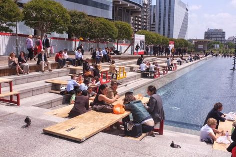 5 Compelling Reasons to ALWAYS Include Communal Spaces in Architecture - Arch2O.com Dubai Islands, Communal Space, Ramp Stairs, Water Architecture, Urban Beach, Street Furniture, Space Architecture, Closer To Nature, Jean Baptiste