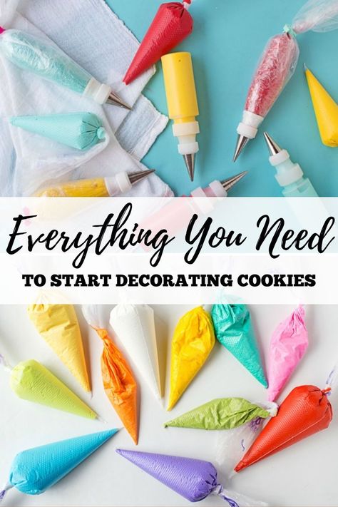 Learning how to decorate cookies? Here is a list for the basic supplies that any new cookie decorator needs! #cookiedecorator #cookiedecoratingbasics #thebearfootbaker How To Make Cookies To Decorate, Custom Cookies Diy, How To Display Decorated Cookies, Learning To Decorate Cookies, How To Decorate Sugar Cookies Christmas, How To Decorate Cutout Cookies, Iced Cookies Tutorial, How To Make Designer Cookies, Royal Icing Cookie Designs For Beginners