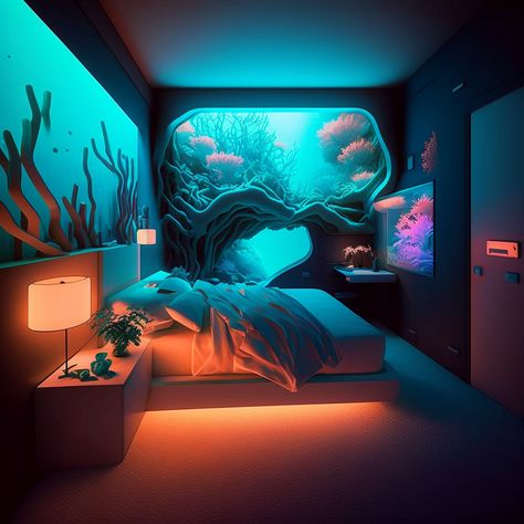 Underwater Homes, Underwater House, Underwater City, Space Stuff, Under The Ocean, Mansion Interior, Dream Apartment, Ocean Themes, Illustration Inspiration