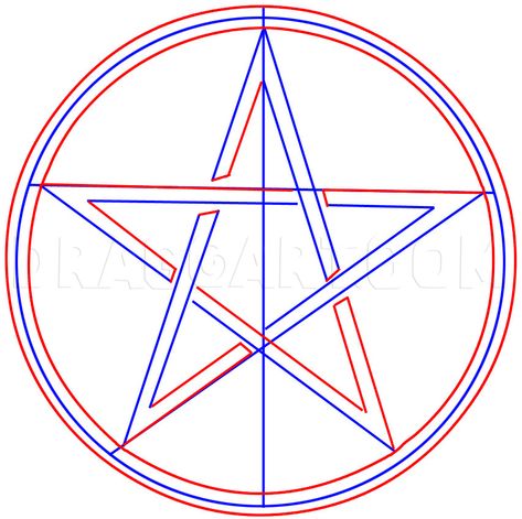 How To Draw A Pentagram, Step by Step, Drawing Guide, by Dawn | dragoart.com How To Draw A Pentacle, How To Draw Pentagram, Pentagram Drawing, Pentacle Art, Wicca Pentacle, Witch Pentacle, Symbols And Their Meanings, Art 2023, Occult Symbols