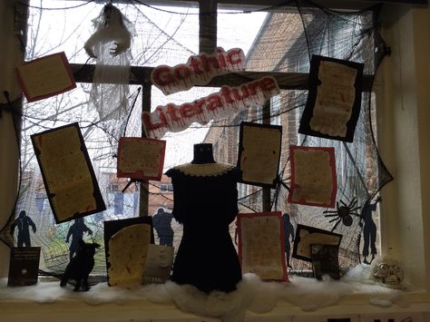 Gothic literature Literature Project Ideas, Gothic Classroom, Classroom Display Ideas, Literature Classroom, English Display, Dracula Book, Gothic Text, Literature Project, Gothic Literature