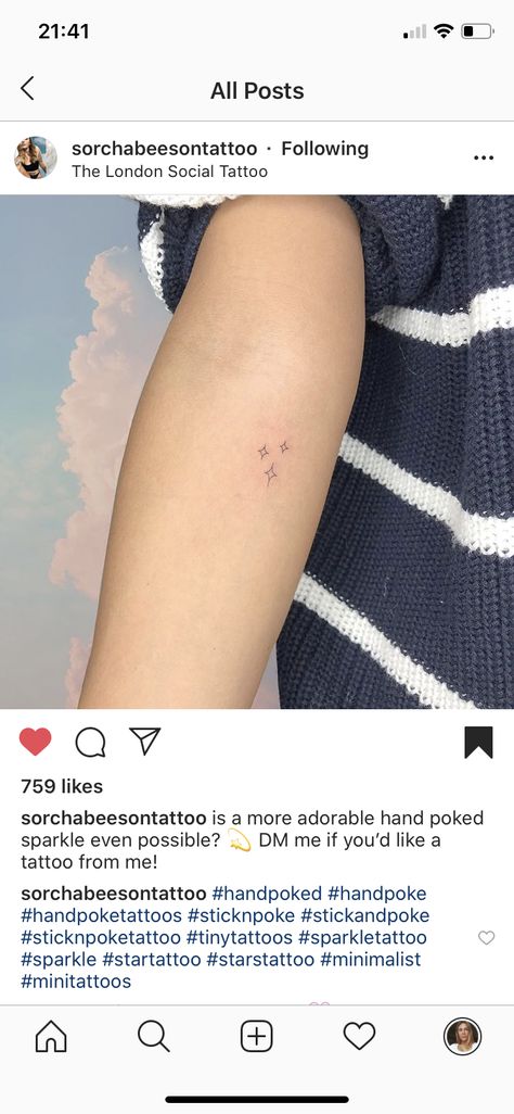 Star Stick N Poke Tattoos, 3 Sparkles Tattoo, Acotar Star Tattoo, Tiny Acotar Tattoo, Acotar Stars Tattoo, Star Tattoos Wrist, Tiny Sparkle Tattoo, Fine Line Tiny Tattoo, Star Stick And Poke