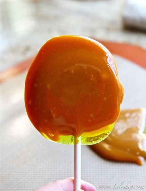 Caramel Apple Lollipop Carmel Apple Pops Recipe, Carmel Apple Sucker Recipes, Carmel Apple Sucker Jungle Juice, Sliced Candy Apple Pops, Green Apple Caramel, Caramel Lollipops, Kristin Fisher, Carmel Apple Lollipops, Apple Lollipops