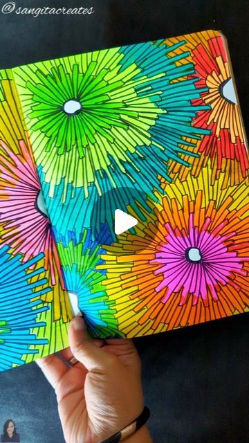 Coloring Book Ideas Inspiration, Gel Pen Art Ideas Easy, Doodle With Brush Pen, Coloured Pen Art, Colorful Zentangle Art, Abstract Sketchbook Ideas, Zentangle With Color, Sharpie Sketches, Colouring Ideas