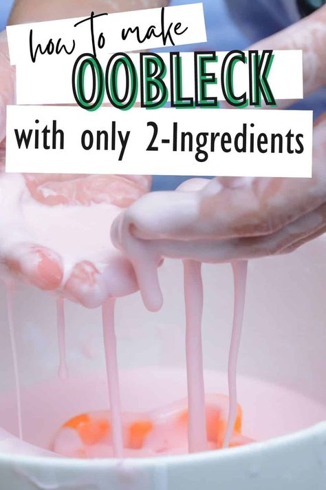 Oblek Recipe With Cornstarch, Baking Activities For Kids, Making Oobleck, Fun Activities For Preschool, Oobleck Recipe, How To Make Oobleck, Cornstarch And Water, Matter Activities, Toddler Science Experiments