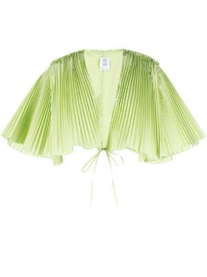 Pleated Fabric Top, Pleated Clothes, Plisse Blouse, Pleated Top Blouses, Types Of Pleats, Plisse Top, Pleated Crop Top, Pleated Fashion, Pleated Jacket