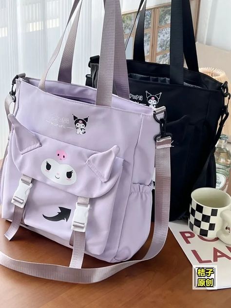 4.01US $ 58% OFF|Sanrio Cartoon Cute Kuromi Shoulder Crossbody Tote Bag High School and College Student Canvas Bag for Class TuitionBag waterprof| |   - AliExpress Tuition Bag, Tote Bags For College, Cute Kuromi, Sanrio Cartoon, Tote Bags For School, College Bags, Sneaker Slippers, Bags Aesthetic, Crossbody Tote Bag