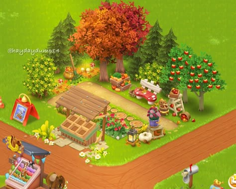 The last one is my personal fave as shown in my farm 🥰🌲💕 Tip: You c... | TikTok Autumn Hayday Design, Hay Day Farm Design Halloween, Hay Day Farm Design Ideas Fall, Hay Day Farm Design Crops, Hayday Farm Design Fall, Cute Hayday Layout, Hayday Farm Design Halloween, Hay Day Halloween Design, Cute Hayday Farm Layout