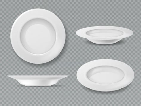 Empty Plate, Plate Drawing, White Plastic Plates, Red Napkins, Vector Food, Object Drawing, Still Life Photos, Food Backgrounds, Graphic Design Fonts